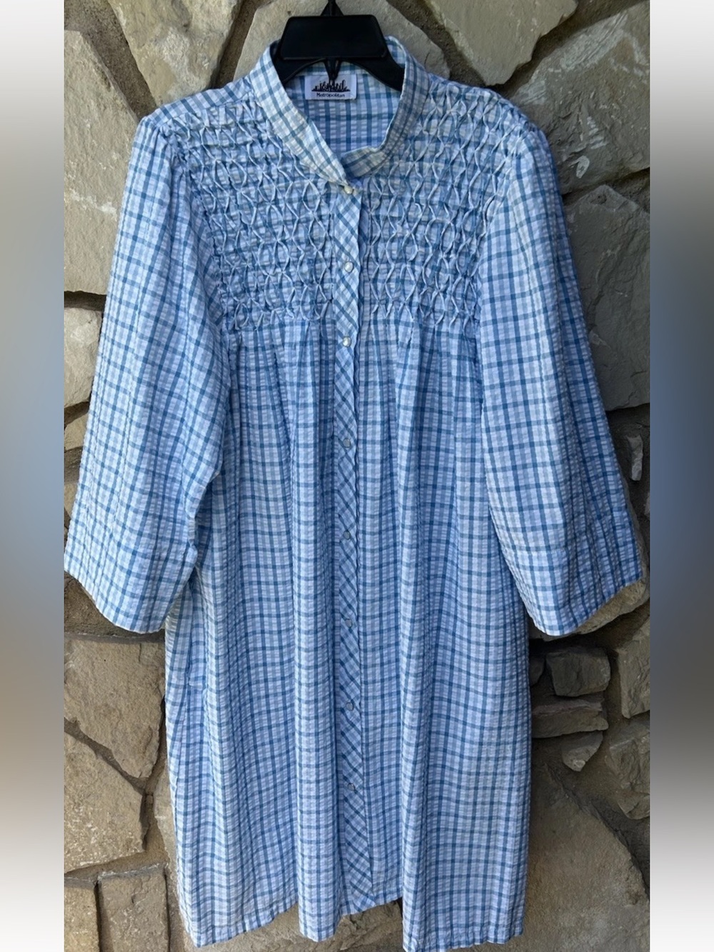 Vintage Metropolitan Snap Duster‎ Robe House Dress L/XL
